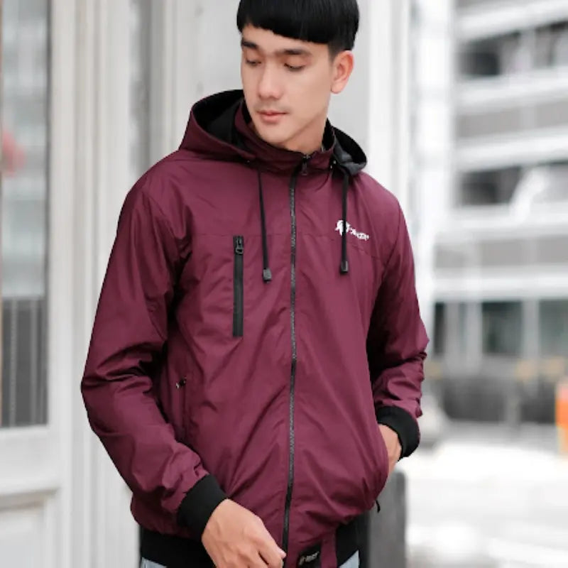 Armous Men's Parachute Jacket Windbreaker Outdoor Waterproof Premium Taslan Material (AO01)