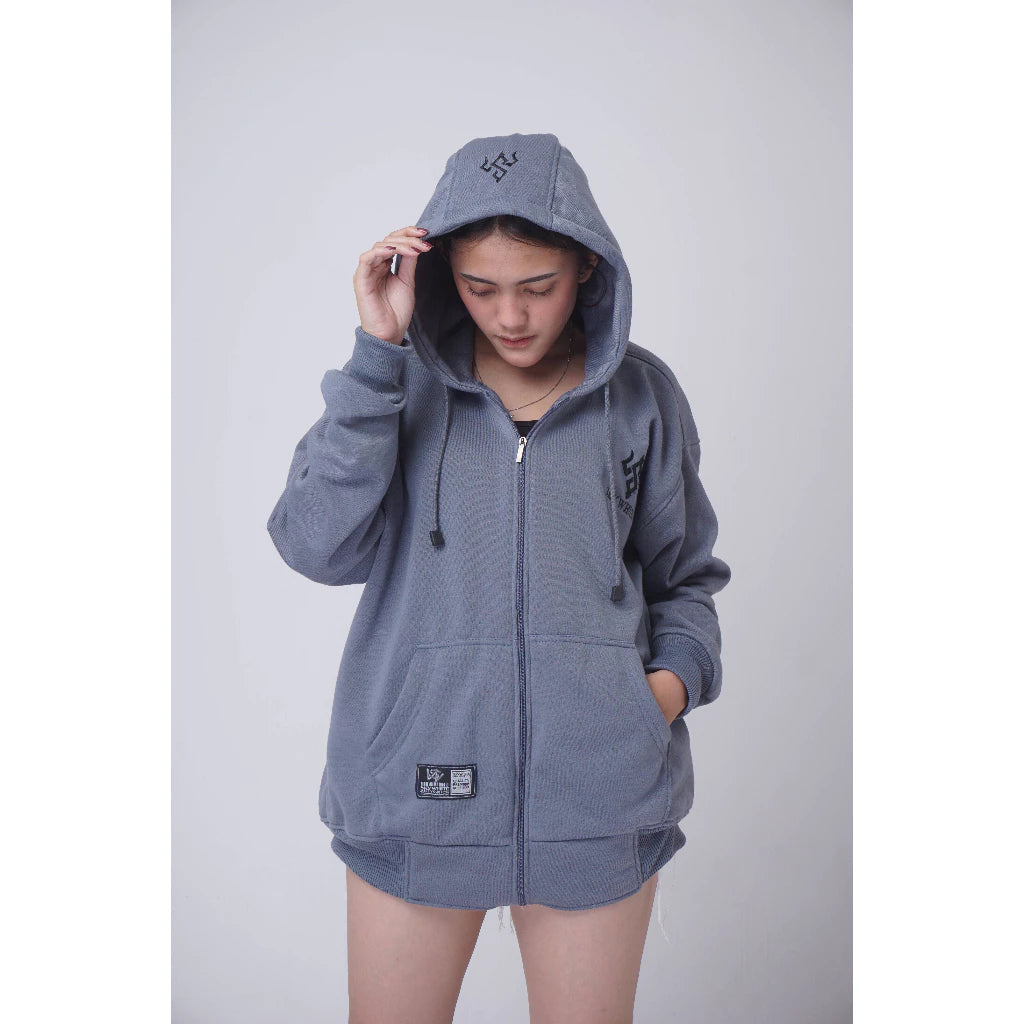 SKYWHITE HOODIE ZIPPER THICK MATERIAL GRAMATION 280 UNISEX(SW02)