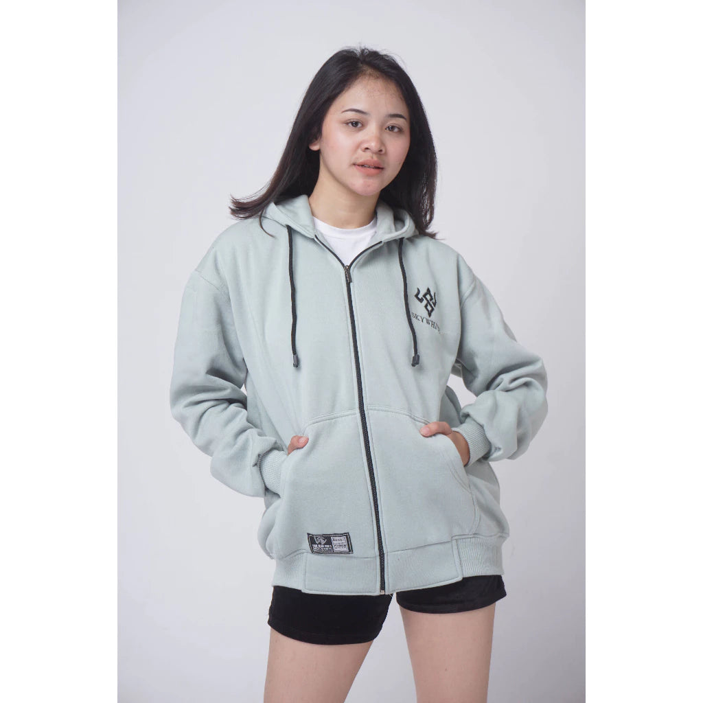 SKYWHITE HOODIE ZIPPER THICK MATERIAL GRAMATION 280 UNISEX(SW02)