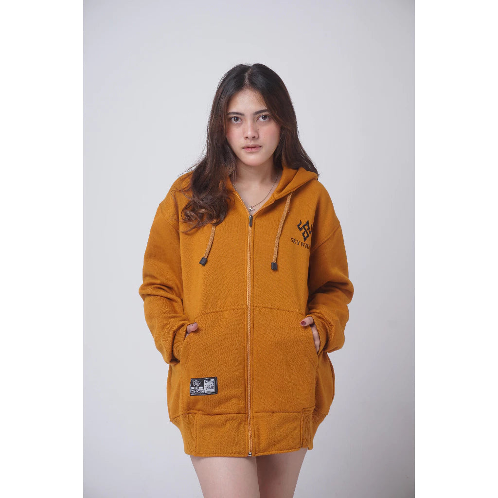 SKYWHITE HOODIE ZIPPER THICK MATERIAL GRAMATION 280 UNISEX(SW02)