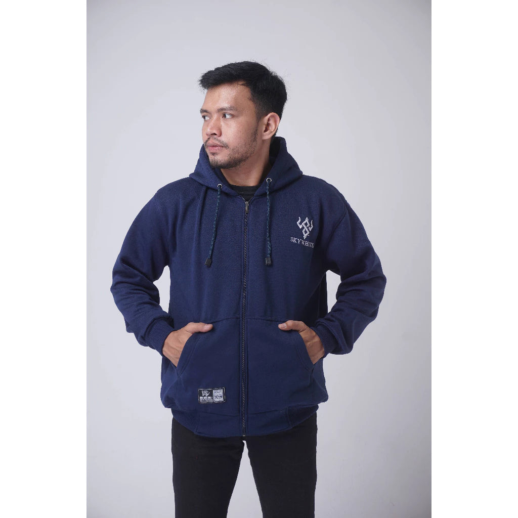 SKYWHITE HOODIE ZIPPER THICK MATERIAL GRAMATION 280 UNISEX(SW02)