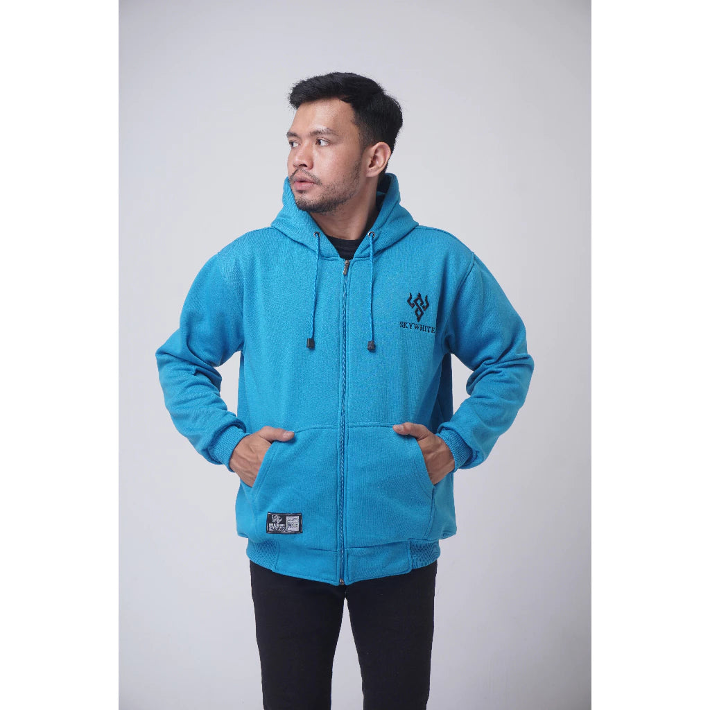 SKYWHITE HOODIE ZIPPER THICK MATERIAL GRAMATION 280 UNISEX(SW02)